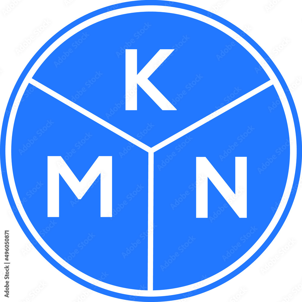 KMN letter logo design on White background. KMN creative Circle letter logo concept. KMN letter design. KMN letter logo design on White background. KMN creative Circle letter logo concept. KMN letter design.