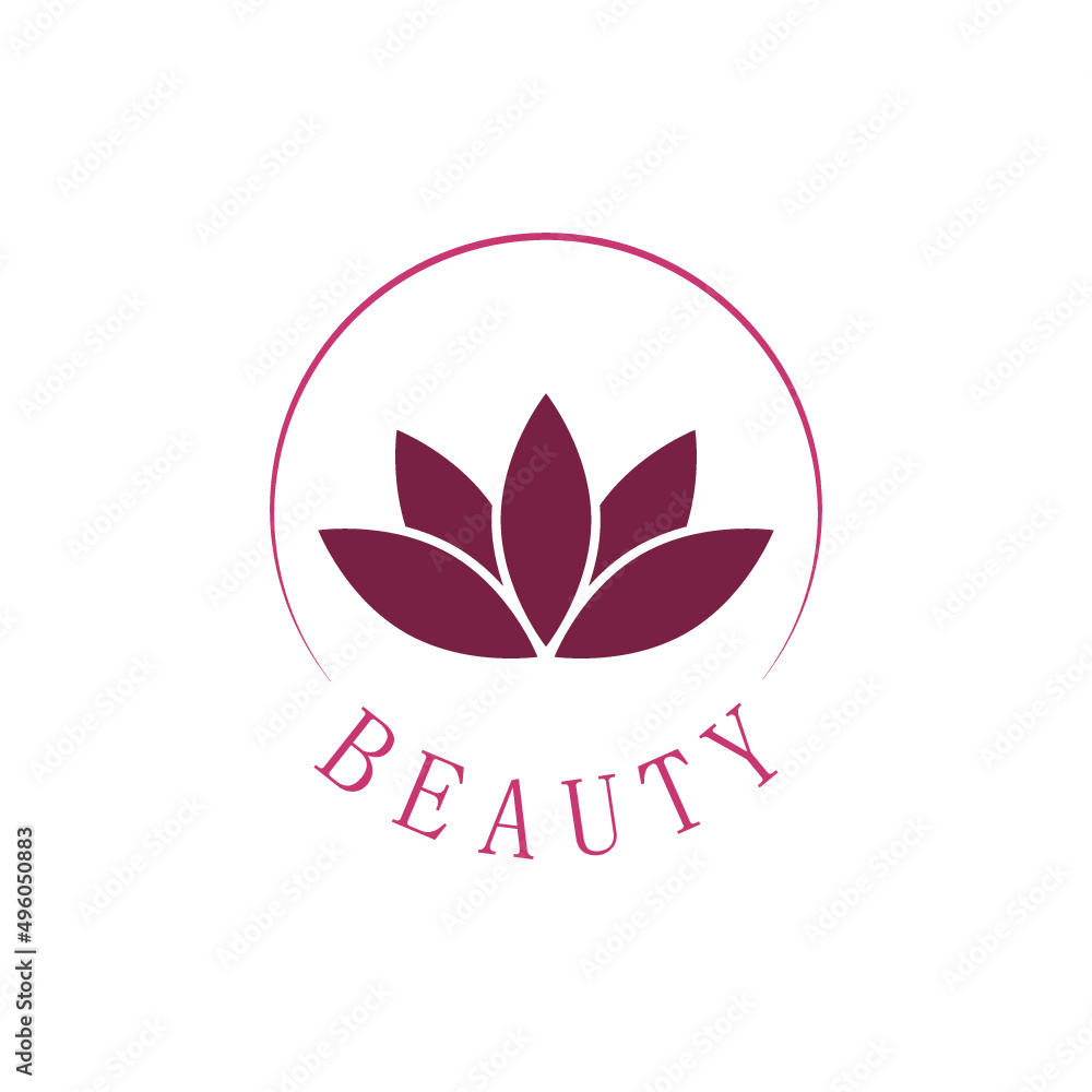 Lotus flower logo icon isolated on white background