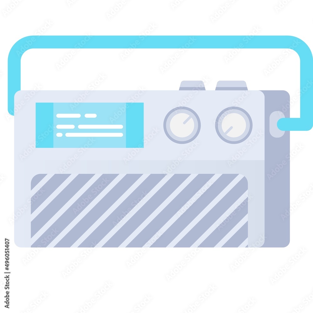 Old FM radio vector portable wireless device icon
