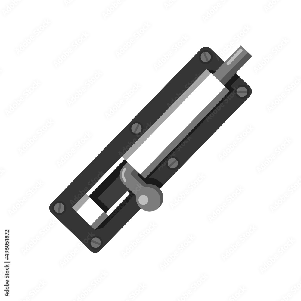 Door latch in trendy flat design isolated vector on white background, objects graphic design. Door latch in trendy flat design isolated vector on white background, objects graphic design.