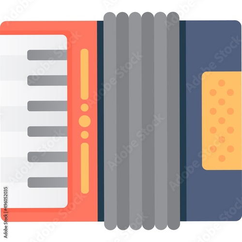 Accordion vector harmonica icon isolated on white