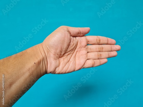 Photo of limbs on a blue background