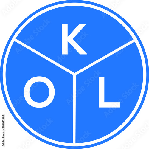 KOL letter logo design on White background. KOL creative Circle letter logo concept. KOL letter design. 