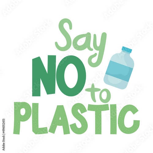 illustration of say no to plastic