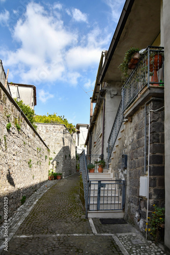 A narrow street in Faicchio, a small village in the province of Benevento, Italy. photo