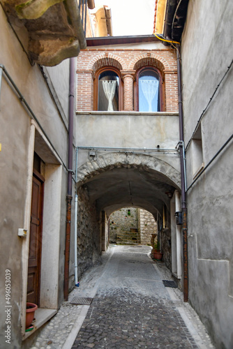 A narrow street in Faicchio  a small village in the province of Benevento  Italy.
