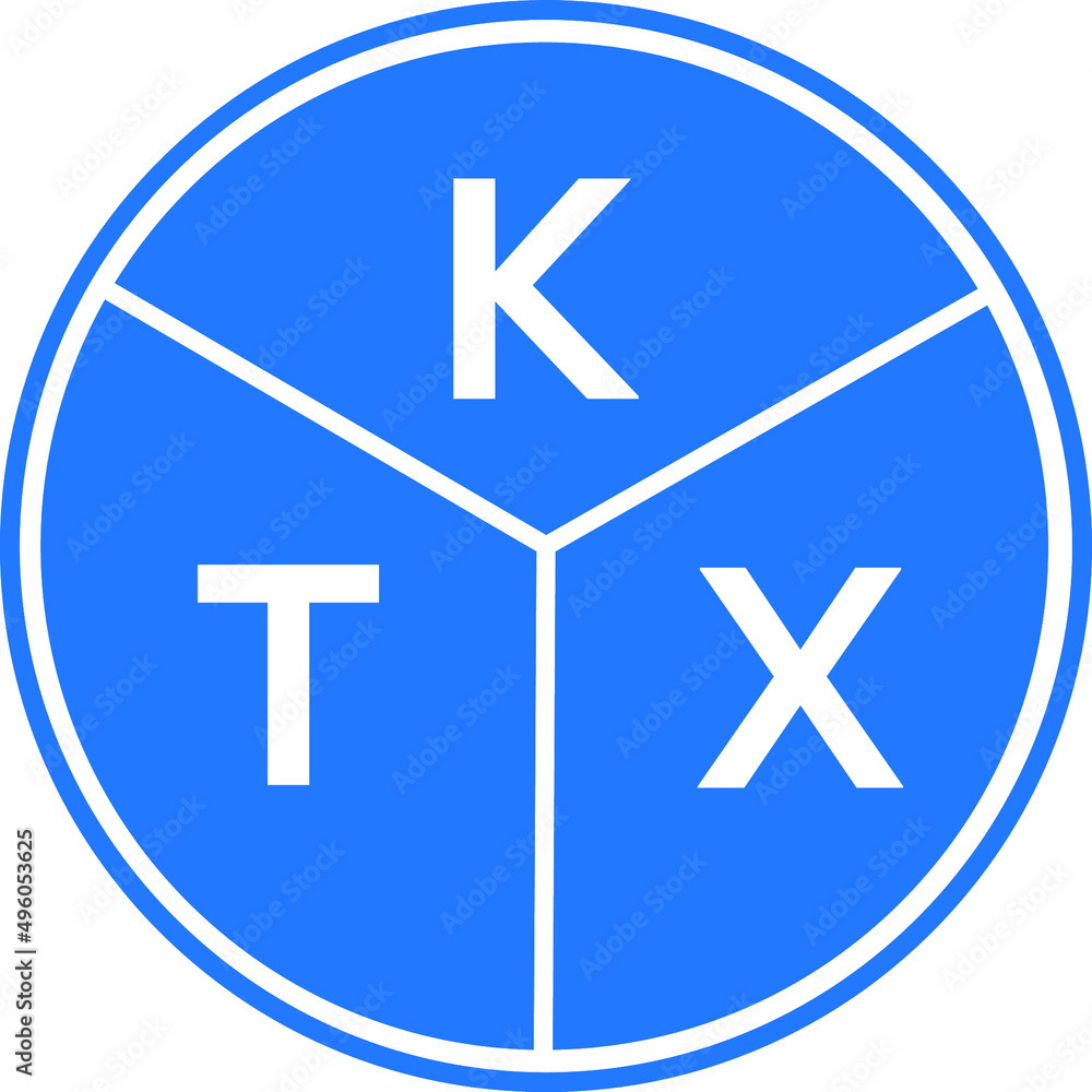 Fototapeta premium KTX letter logo design on White background. KTX creative Circle letter logo concept. KTX letter design. 