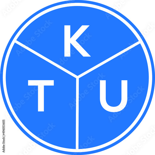 KTU letter logo design on White background. KTU creative Circle letter logo concept. KTU letter design. 
 photo