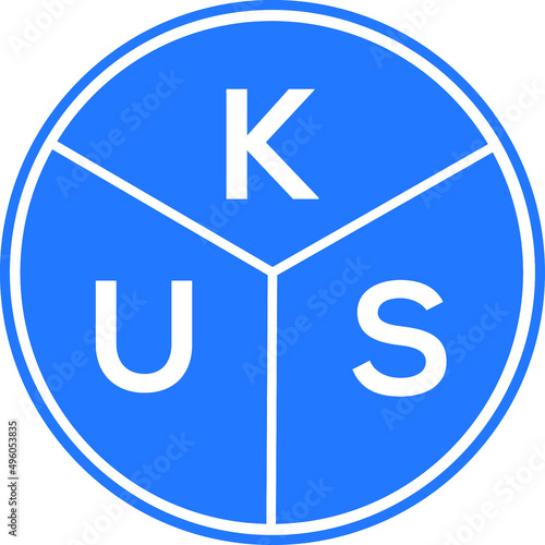 KUS letter logo design on White background. KUS creative Circle letter logo concept. KUS letter design. 
