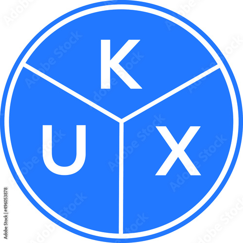 KUX letter logo design on White background. KUX creative Circle letter logo concept. KUX letter design.  