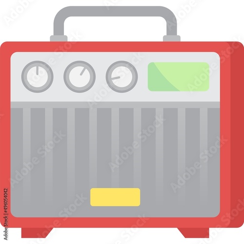 Retro music vintage amp box vector icon isolated