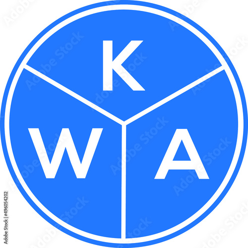 KWA letter logo design on White background. KWA creative Circle letter logo concept. KWA letter design. 
