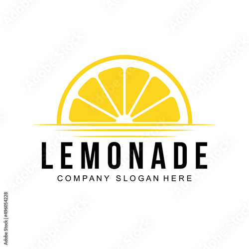vector wallpaper design lemon fruit plant logo with vitamin c, yellow, in the garden and market