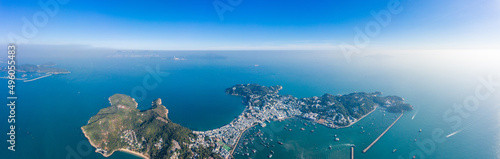 Aerial view of Cheung Chau, Famous vacation location in outter island of Hong Kong