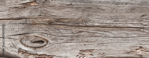 Naturalne tło niejednolitych starych grubych drewnianych desek z teksturą korozji drewna.. Kolory brązu. Tapeta.