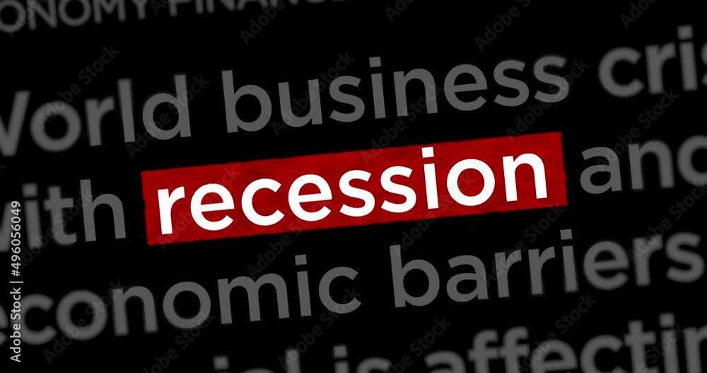 News titles across international web media with recession, market crisis, economy and business crash search. Abstract concept of internet headline information on dynamic displays animation. News titles across international web media with recession, market crisis, economy and business crash search. Abstract concept of internet headline information on dynamic displays animation.
