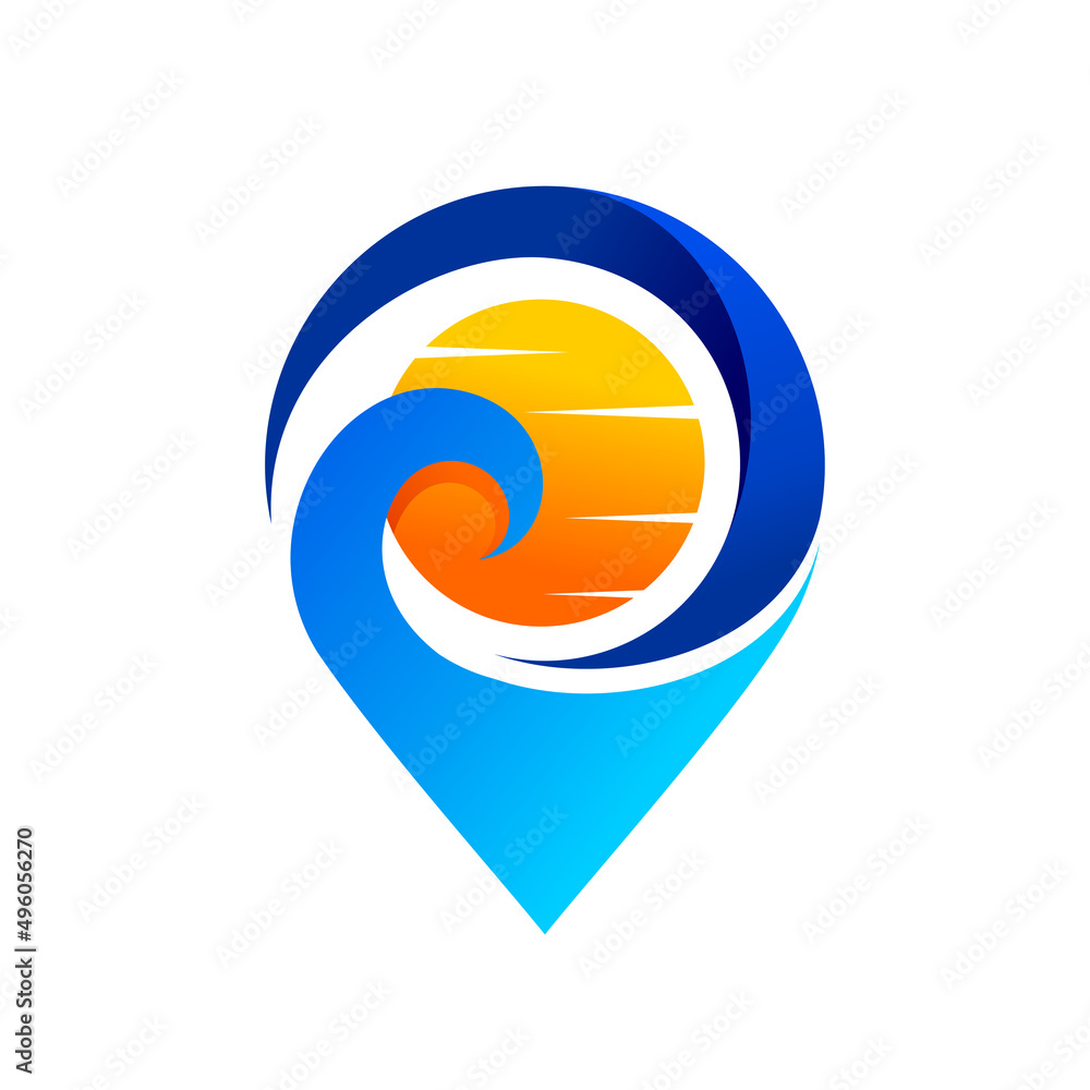 sunset logo with point concept sunset logo with point concept