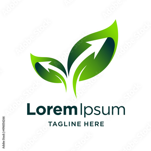 leaf logo with lef concept