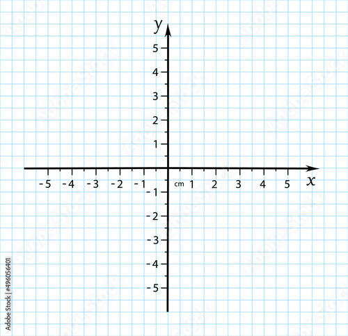 Trigonometrical system of coordinates on graph paper. vector illustration. template for drawing graphs of trigonometric functions.