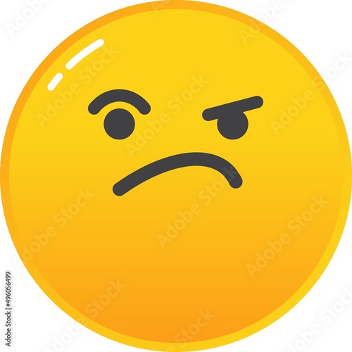 Angry emoji mad face smiley vector icon