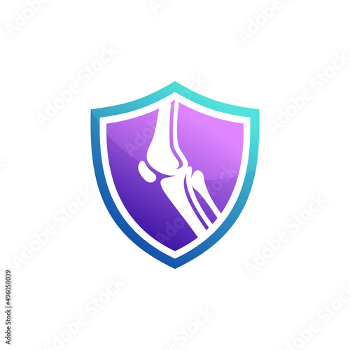 Knee joint logo with protective shield concept