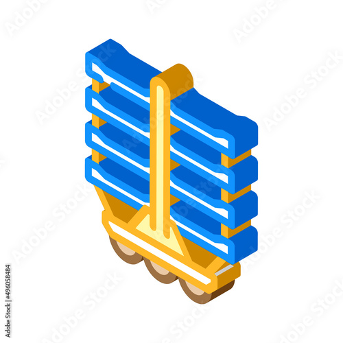 roasting sausage frame isometric icon vector. roasting sausage frame sign. isolated symbol illustration