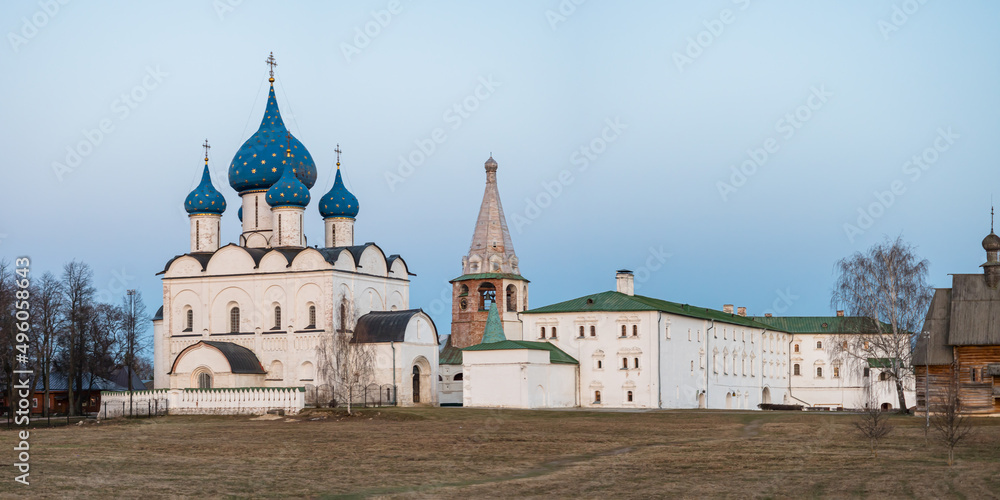 View of cathedral of the Nativity in Suzdal Kremlin, Russia
