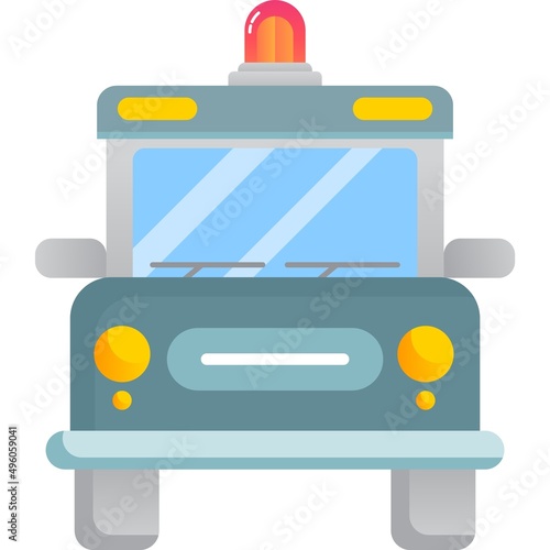 Police car icon vector patrol siren vehicle