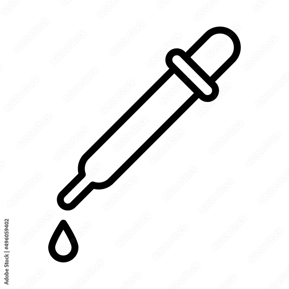Dropper line vector icon on white background Dropper line vector icon on white background