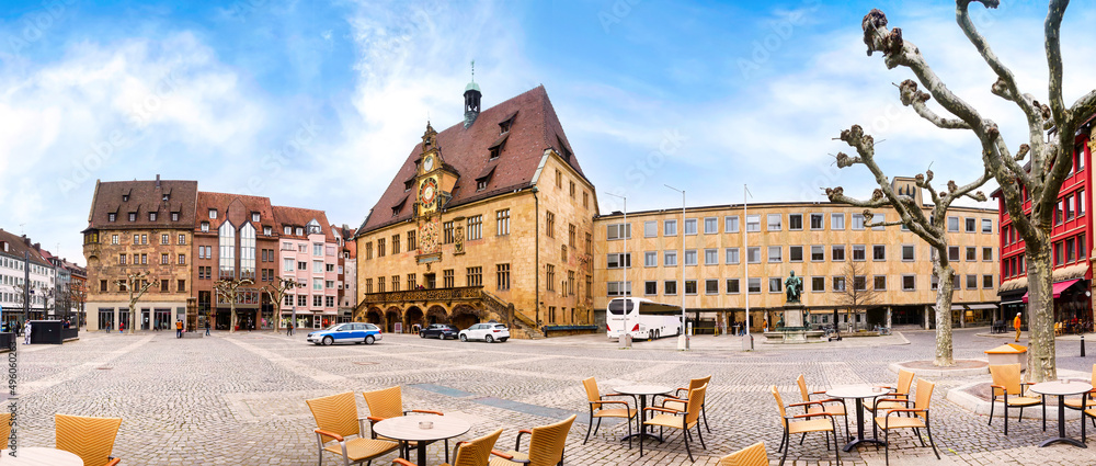 Town square with town hall in Heilbronn, Germany
