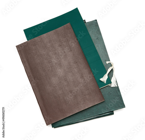 Bilde på lerret pile of notebooks isolated on white