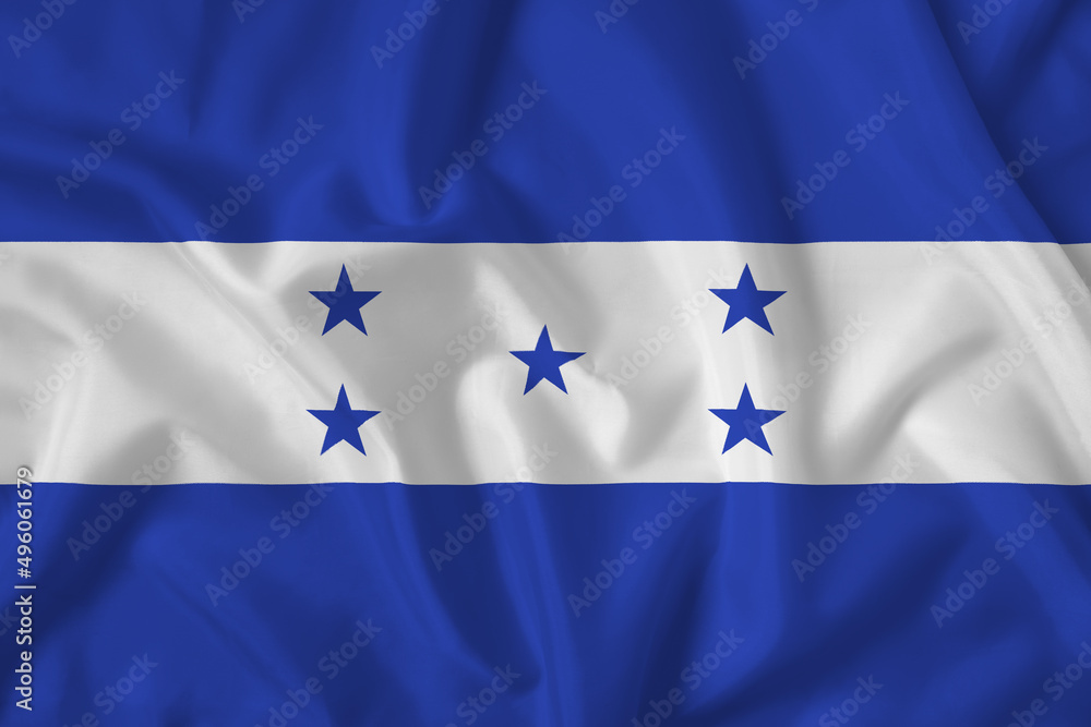 Honduras flag with fabric texture. Close up shot, background Honduras flag with fabric texture. Close up shot, background