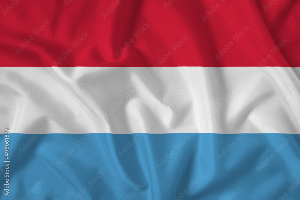 Luxembourg flag with fabric texture. Close up shot, background Luxembourg flag with fabric texture. Close up shot, background