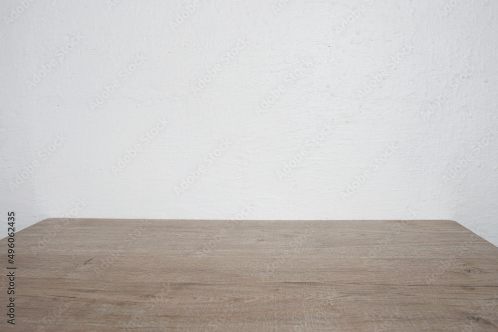 Wooden shelves on white wooden background For display Wooden shelves on white wooden background For display