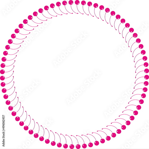 decorative round frame with cherries