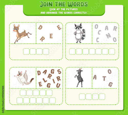 Arrange the letters in order with pictures