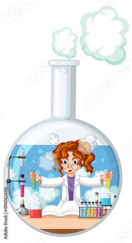 A scientist experiment in the test tube