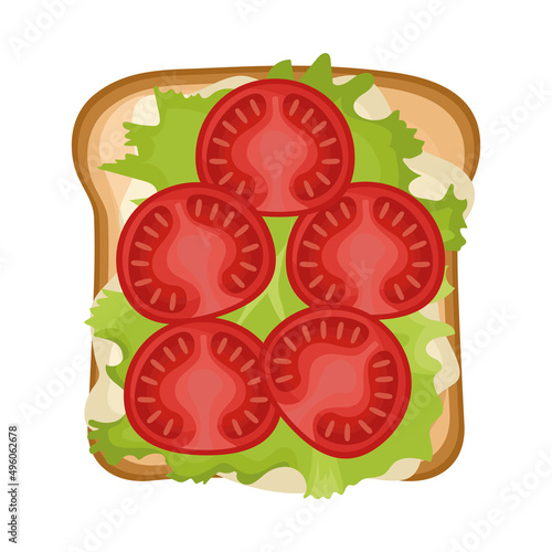 tomato and lettuce toast
