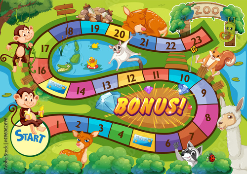 Game design with many animals at the zoo