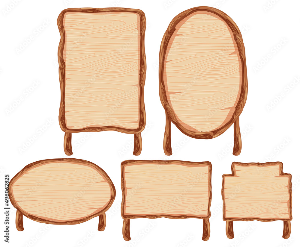 Naklejka premium Set of wooden sign banner