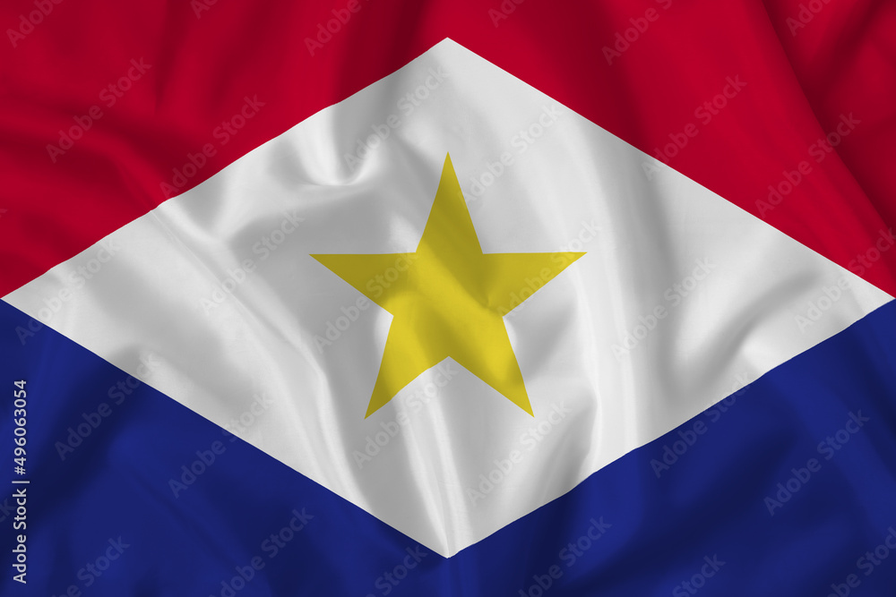 Saba flag with fabric texture. Close up shot, background Saba flag with fabric texture. Close up shot, background