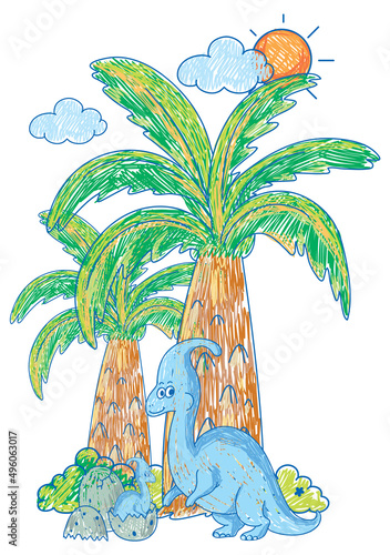 A doodle sketch design with colour