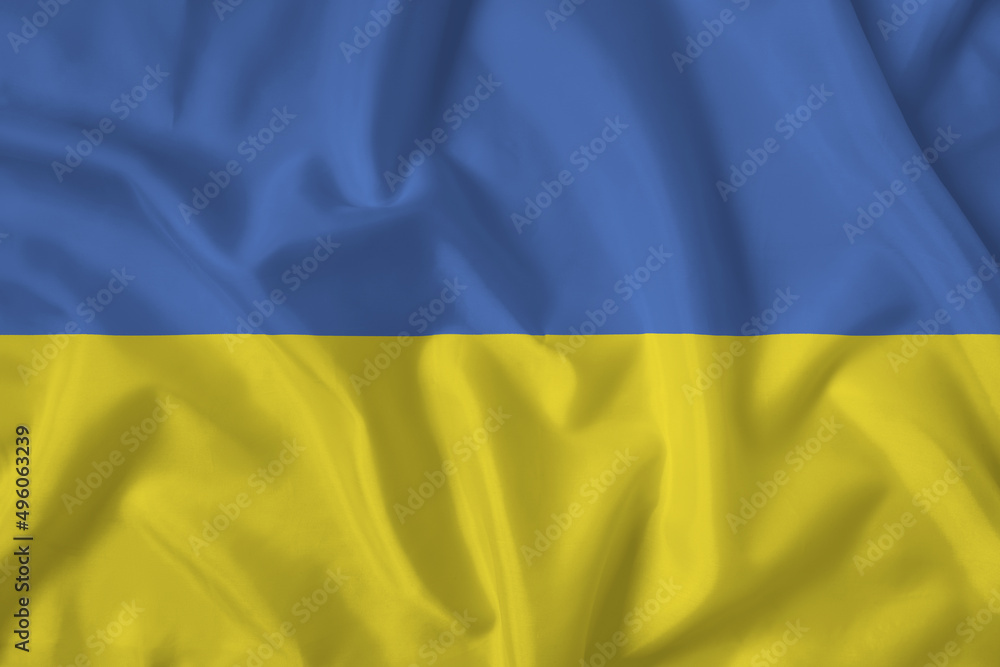 Ukraine flag with fabric texture. Close up shot, background Ukraine flag with fabric texture. Close up shot, background