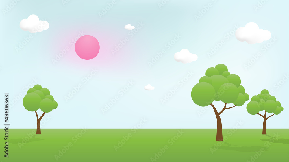 landscape with trees and clouds landscape with trees and clouds