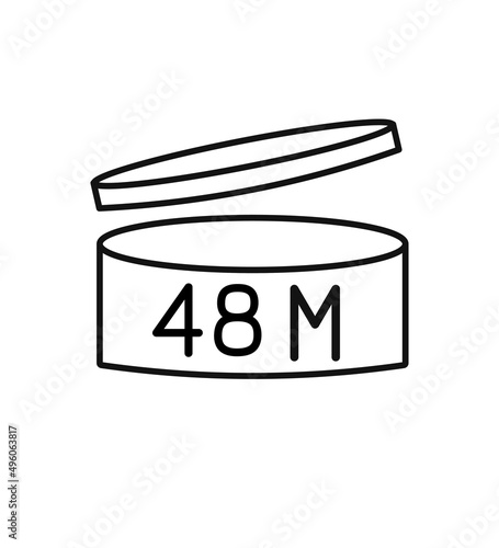 Expiration date 48 month icon. Period after opening symbol. Vector Illustration. photo