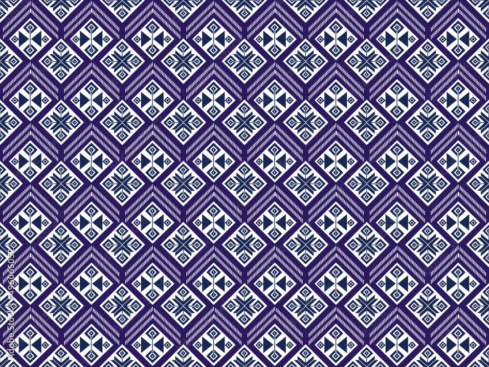 thai handcraft style Thai fabric pattern Khid pattern traditon thailand culture in blue background seamless pattern vector thai handcraft style Thai fabric pattern Khid pattern traditon thailand culture in blue background seamless pattern vector