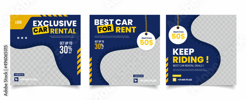 car rent promotion social media post template
