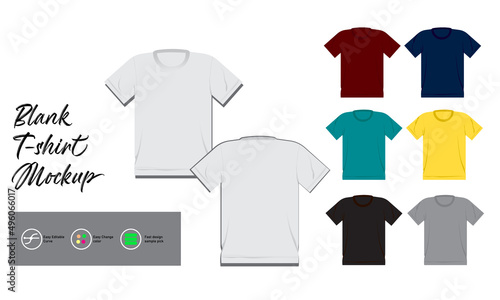 vector t shirt mockup , easy change color and editable curve