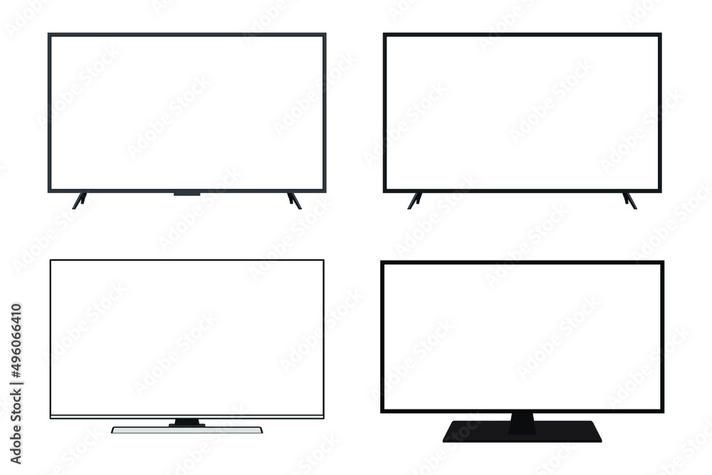 Set of TV flat screen lcd, plasma, tv mock up. white blank HD monitor 6K TV flatmockup. Modern video panel white flatscreen.Vector Illustration. Widescreen show your business presentation on display. Set of TV flat screen lcd, plasma, tv mock up. white blank HD monitor 6K TV flatmockup. Modern video panel white flatscreen.Vector Illustration. Widescreen show your business presentation on display.