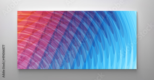 Abstract wavy background with dynamic effect. Modern screen design for mobile app and web. Fantasy digital art. 3d vector illustration.